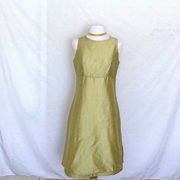 Gold Sleeveless Shift Dress by Jean Michel - Picture 4 of 8